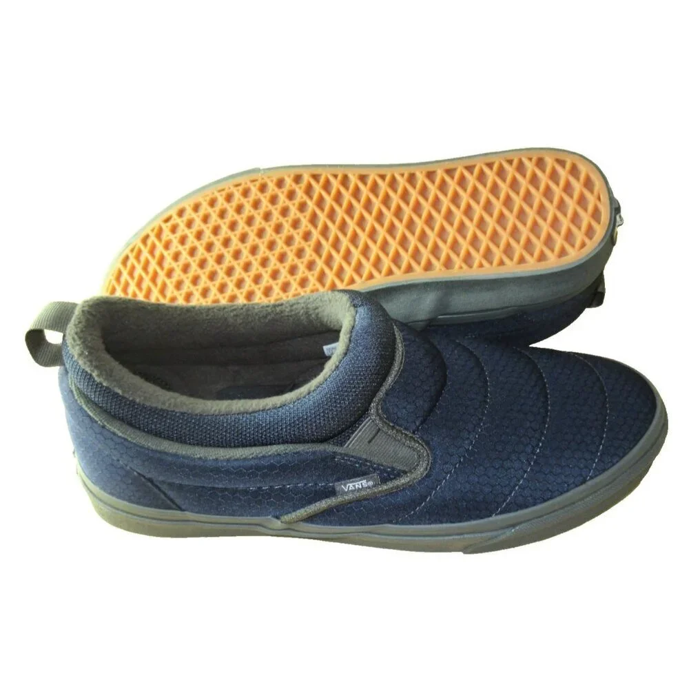Vans Men's Slip On Mid Cozy Mesh Parisian Night Blue Sneaker Shoes Sizes NIB